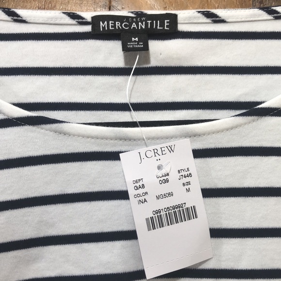 NWT Mercantile J Crew Striped Bell Sleeve Shirt - Picture 8 of 8